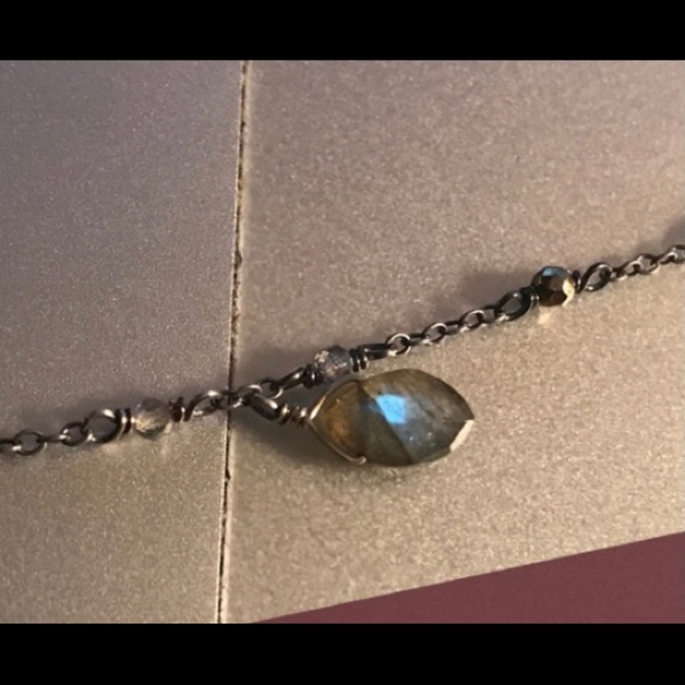 Chan Luu Labradorite Silver OS Anklet bracelet